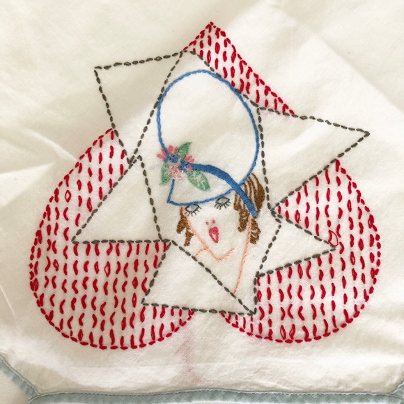 VTG Set Card Table Cover w Ties Hand Embroidered, Handmade Coasters Poker Bridge - Picture 2 of 12